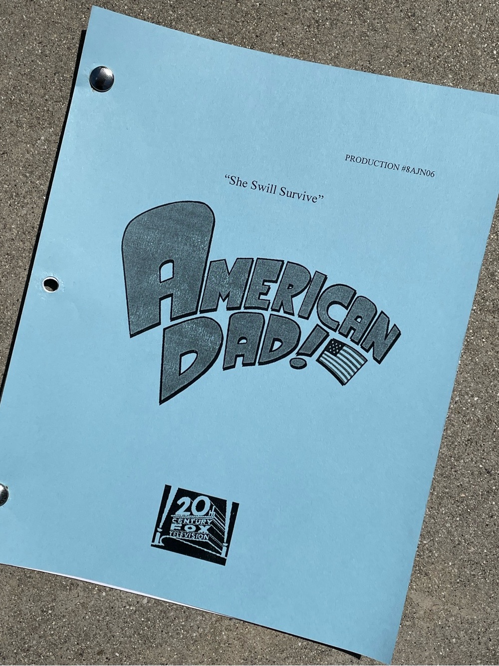 American Dad 2012 She Swill Survive Production Used Table Draft Script Gary Busy